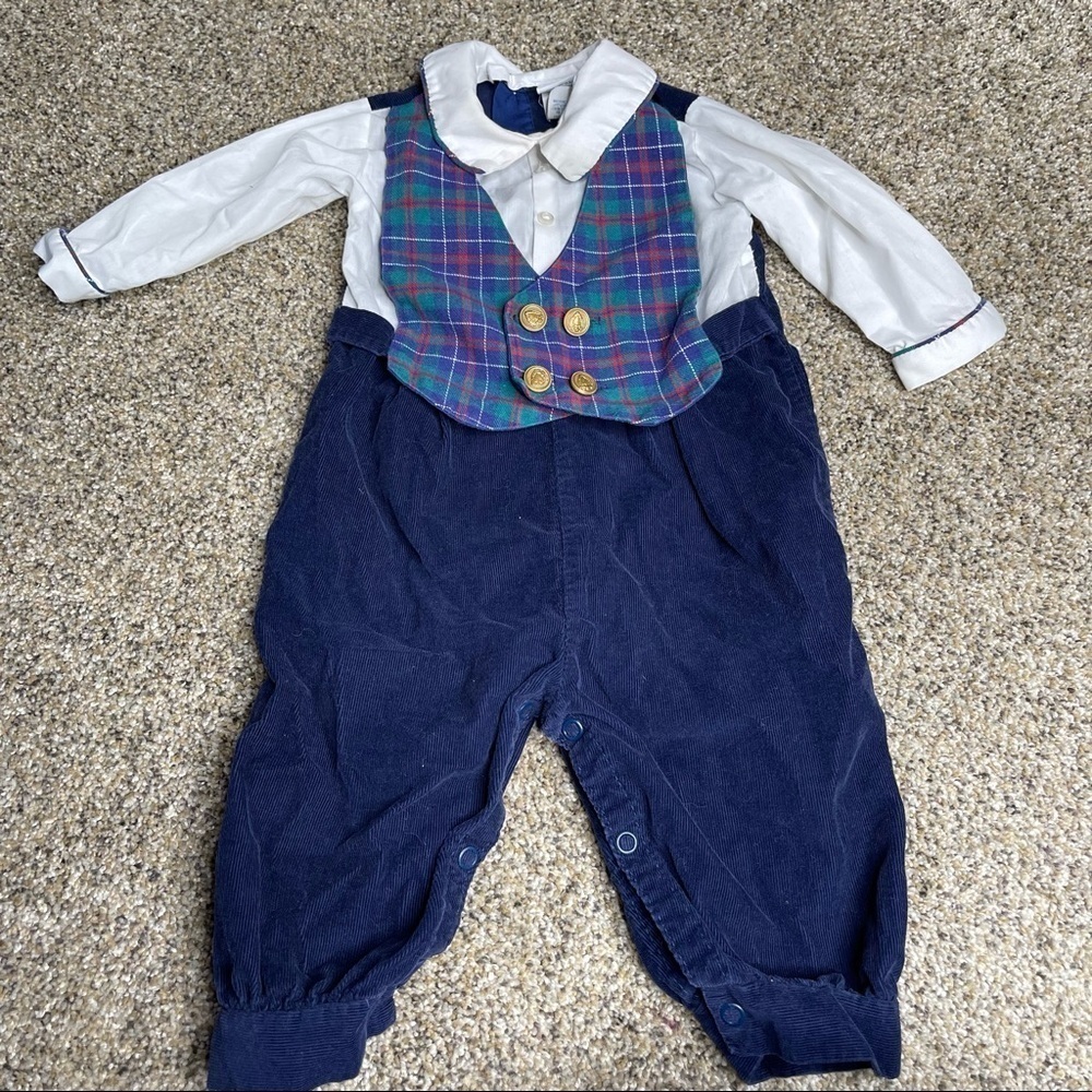 Vintage Alexis Boys Suit Childs All-in-One Piece USA Romper Outfit Sz 9 Months